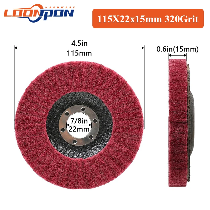 

Loonpon Полировальный диск 115 мм, 180 зернистость, нейлон