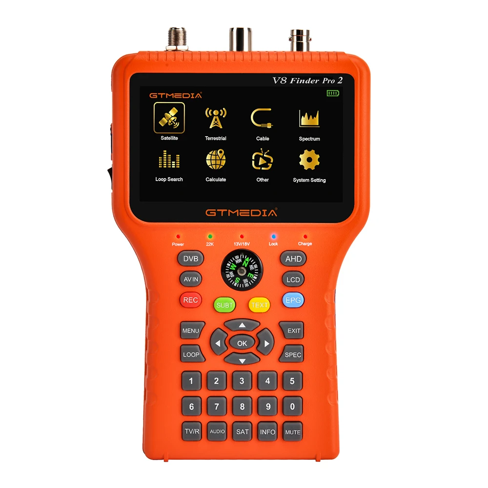 Фото Оптовая продажа V8 finder Pro2 DVB S2X T2 C HD дисплей 10 бит совместимый ручной комбинированный измеритель ТВ спутниковый искатель №1