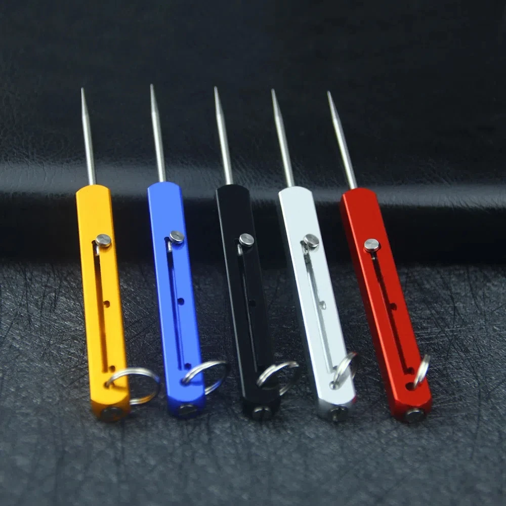 

1pcs Multifunctional Titanium Alloy Spring Retractable Toothpick Keychain Pendant Gift Fruit Fork Survival Tool Toothpick Holder