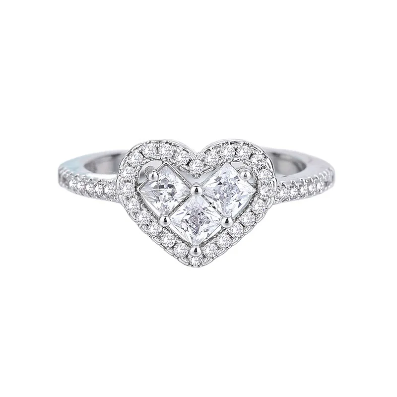 

Простое Новое Женское кольцо с квадратным Цирконом в европейском и американском стиле