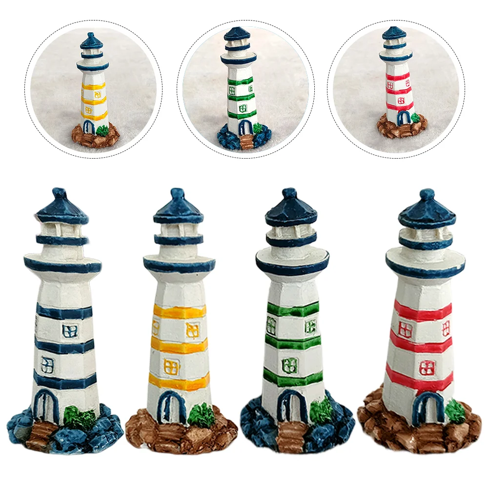 

Accessories Mediterranean Lighthouse Statue Ornament Lawn Nautical Decoration Tabletop Home Desktop Craft