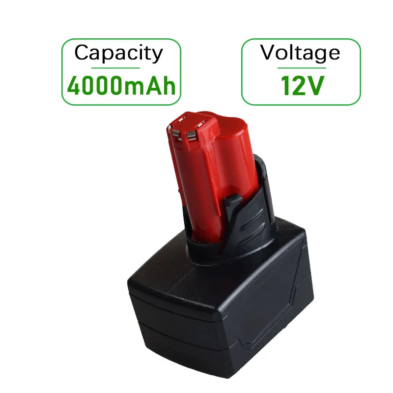 

12V 4000mAh/6000mAh Li-ion Battery For Milwaukee M12 48-11-2411 48-11-2420 48-11-2401 48-11-2402 48-11-2401 M12 Cordless Tools