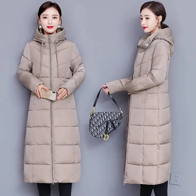 

Padded Female 2022 New All-match Mid-length Cotton-Padded Winter Coat Mother Wear Thickened Padded Jacket Women Long Knee-Length