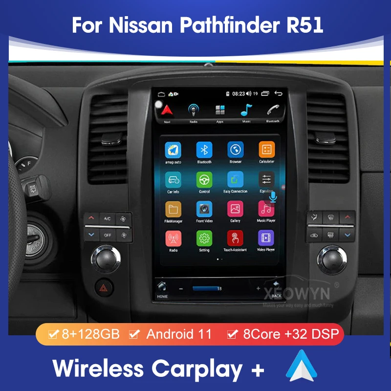 

12,3 ''Android 12 6 + 128 Гб для Nissan Pathfinder r51 2008 2009- 2012 автомобильное радио, мультимедийный плеер GPS Navi Auto Recoder, головное устройство