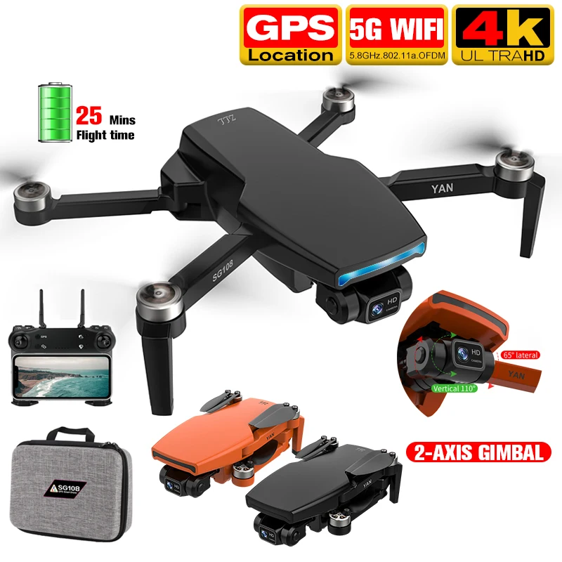 

NEW GPS Drone 4k HD 2-Axis Gimbal Camera 5G WIFI Professional FPV Quadcopter RC Distance RC Helicopter Distance 1000 M