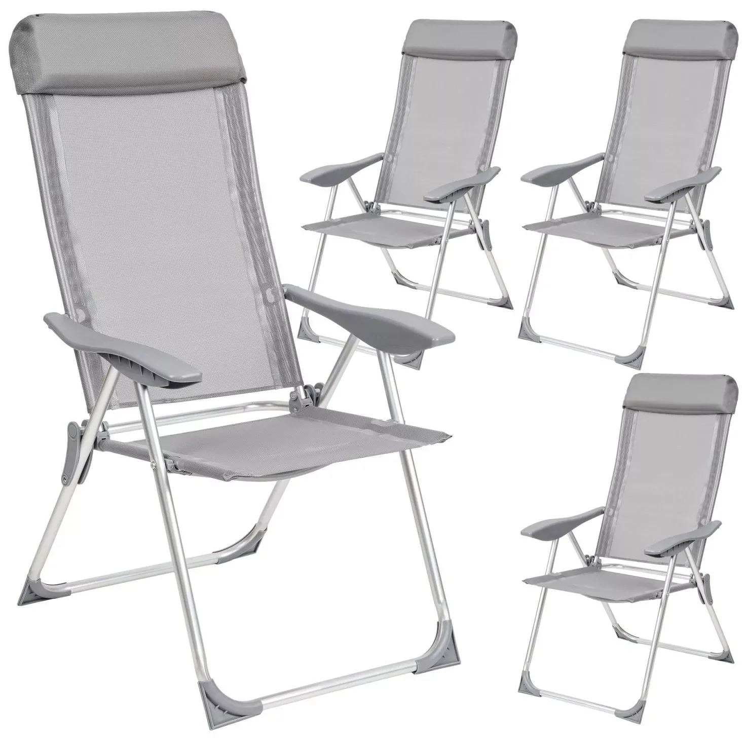 

Set of 4 folding chair 5-Position Adjustable Outdoor Chair Coated aluminum frame 73 x 59 x 110 cm