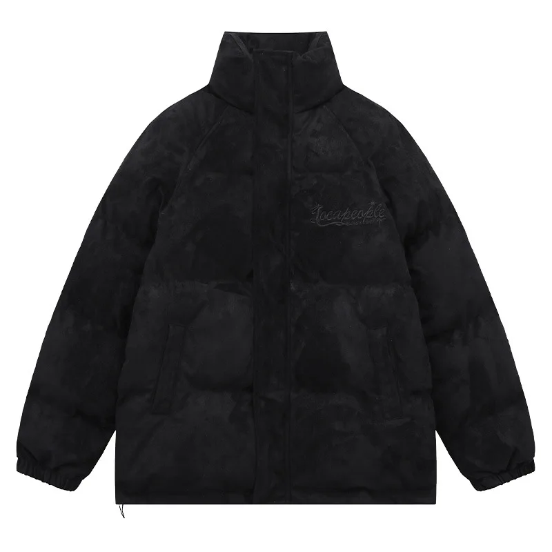 Rainbowtouches Fashion Couple Down Jackets Suede Solid Color Stand Collar Parkas Men and Women Winter Warm Down Coats Streetwear