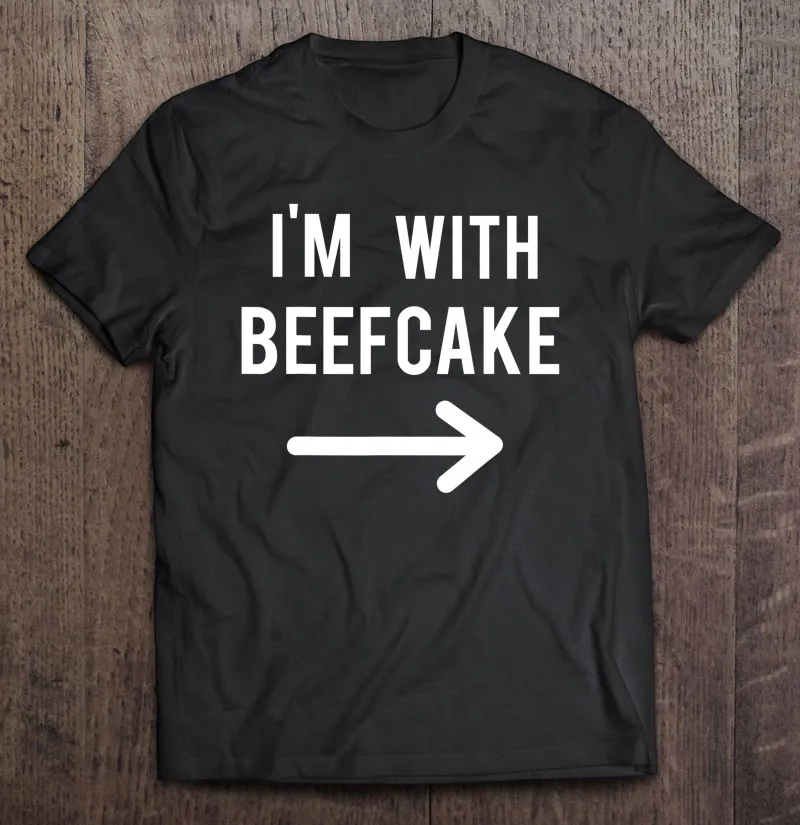 

Забавная Мужская футболка на Хэллоуин I'm With Beefcake, Хлопковая мужская футболка большого размера, Мужская футболка в стиле Харадзюку, графичес...