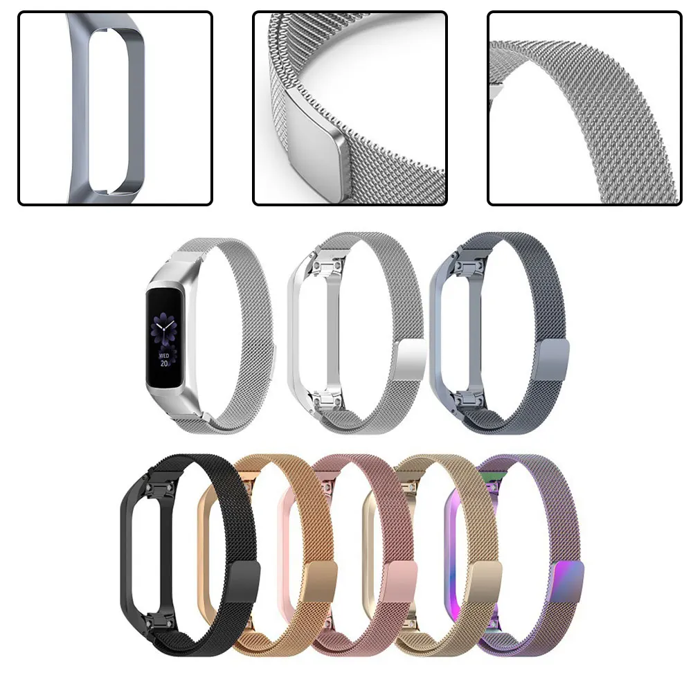 

Metal Stainless Watch Band Replacement Strap For Samsung Galaxy Fit 2 SM-R220 For Wrist Circumference: 5.5-8.7 Inches
