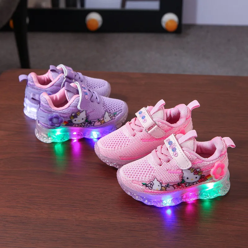 

Disney Brands Cute Children Casual Shoes Beautiful Infant Tennis Elegant Princess Girls Sneakers With Lighted Kids Shoes