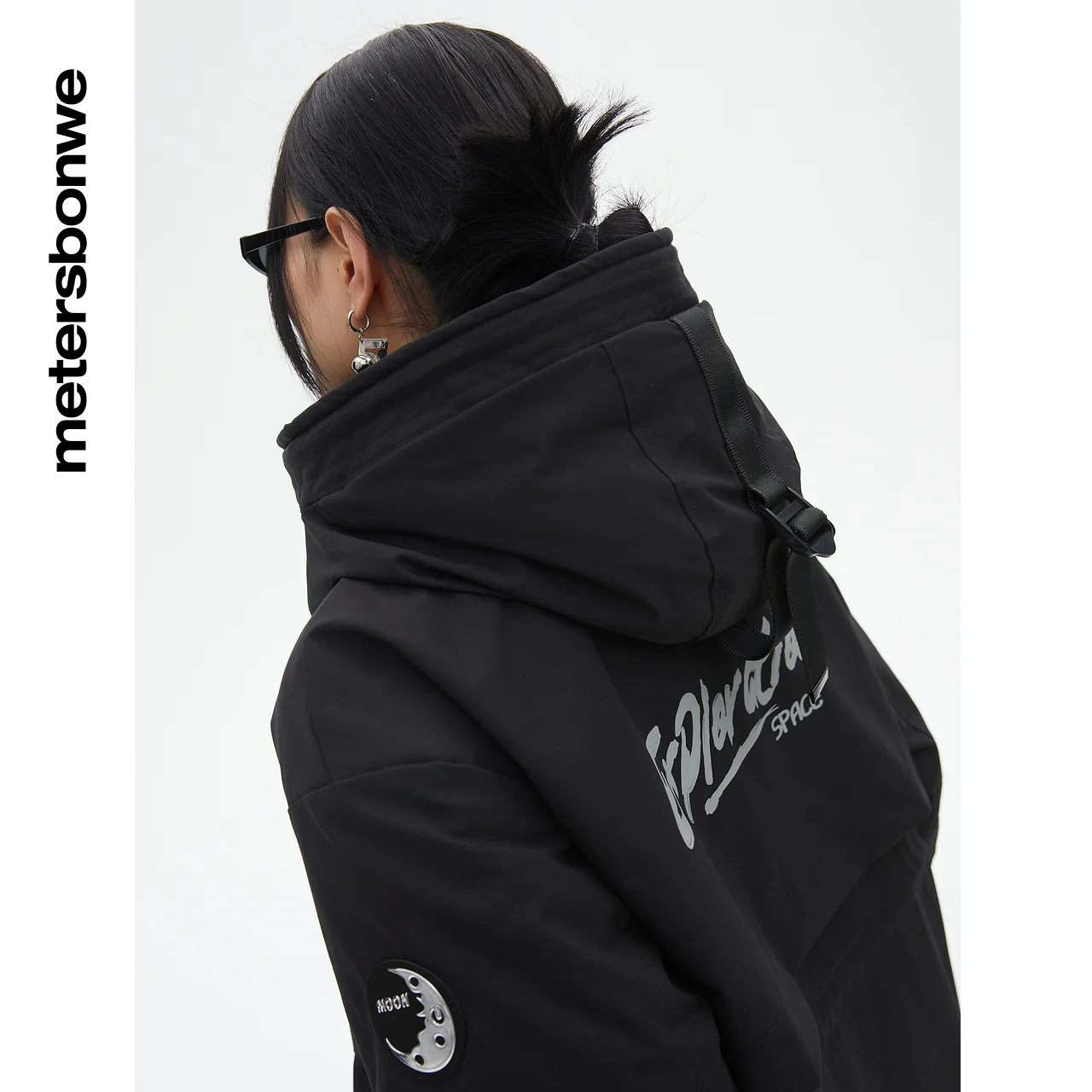 Metersbonwe Hooded Windproof Parker Down Jacket Women Winter Warm Coat Anti-snow Down Coat Female Print Outerwear Brand Clothing