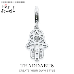 Шарм рука Фатимы подвески для женщин и мужчин винтажный амулет 925 стерлингового серебра ювелирные изделия подходит браслет ожерелье