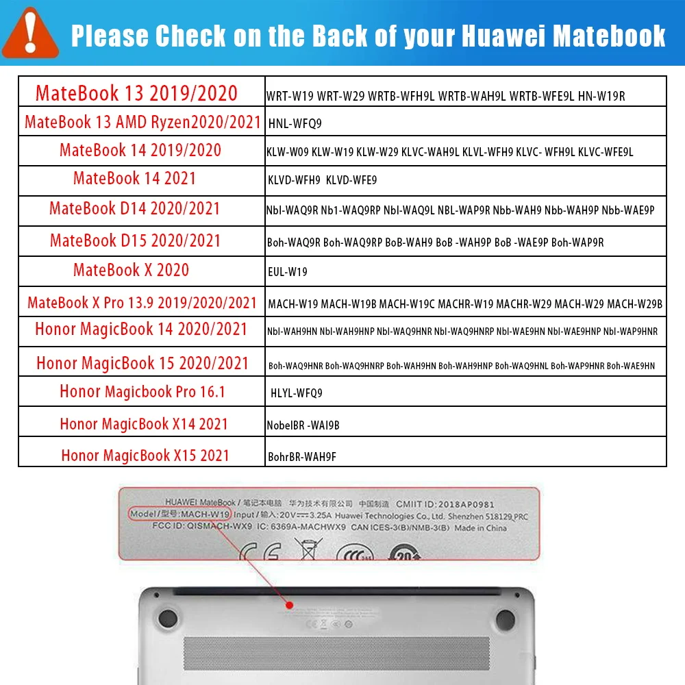 Чехол для ноутбука Huawei MateBook D14/D15/13/14/MateBook X 2020/X Pro 13 9/Honor MagicBook 14/15/Pro 16 1 + чехол