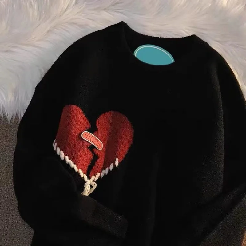 

2023 Autumn and winter new love pullover Japanese retro river lazy knit Women Sweater fringe niche design