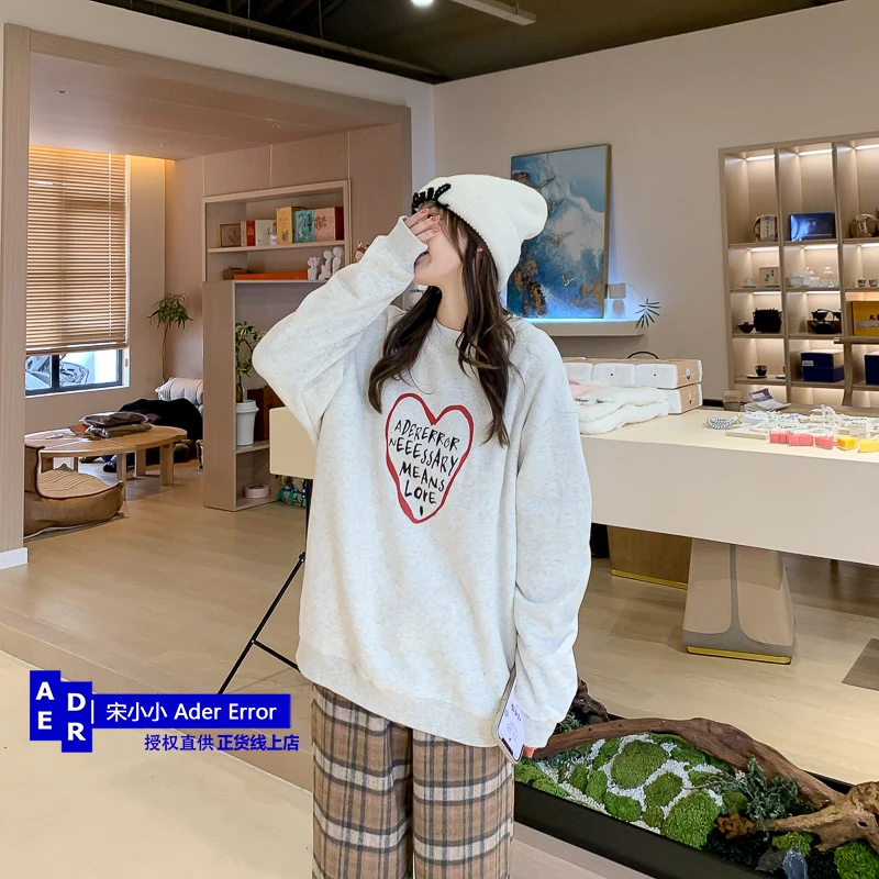 

High quality Korean sweater warm autumn and winter loose casual letter printed round neck pullover for men and women Unisex