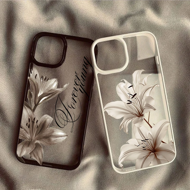 Фото Чехол для телефона Samsung Galaxy S25 S26 Ultra A56 A55 A54 A53 A16 A15 A35 A34 5G S21 S23 FE S24: Элегантный винтажный чехол с цветочным узором «Лилия» №1