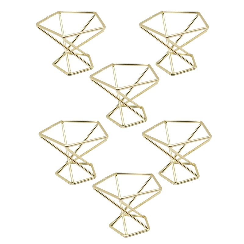 

6 Pcs Geometric Air Plant Holder Airplants Rack Metal Plants Stand Planter Shelves Himmeli Decor Tillandsia Containers