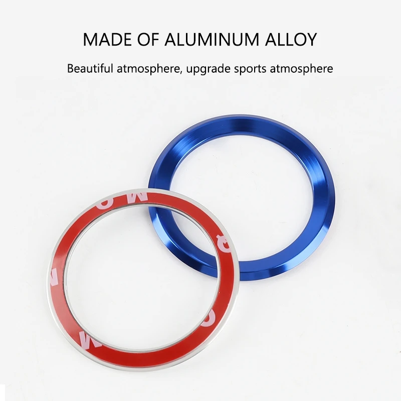 Aluminum Car Steering Wheel Ring Circle Sticker Trims Cover For BMW 1 2 3 5 Series X1 X3 X5 X6 E36 E39 E46 E30 E60 E90 E92 F30