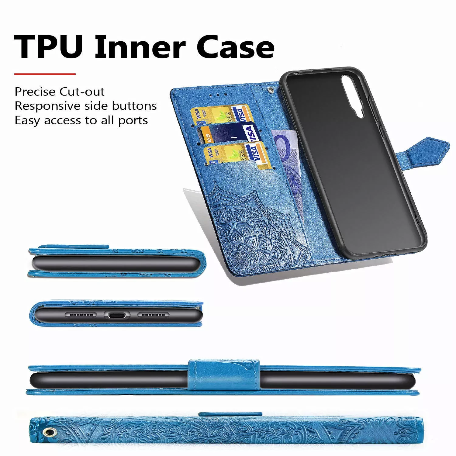 Чехол для Huawei Honor 10i 20i 8S 8C 8X 8A 6A 7A 7C 6C P Smart мягкий кожаный чехол-книжка из ТПУ с