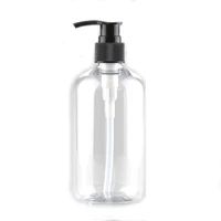 300ml transparency refillable squeeze plastic lotion bottle with black pump sprayer pet plastic portable lotion bottle