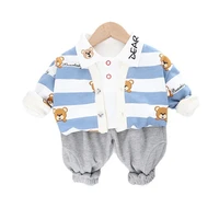 new spring autumn baby clothes suit children boys striped jacket t shirt pants 3pcssets toddler casual costume kids tracksuits