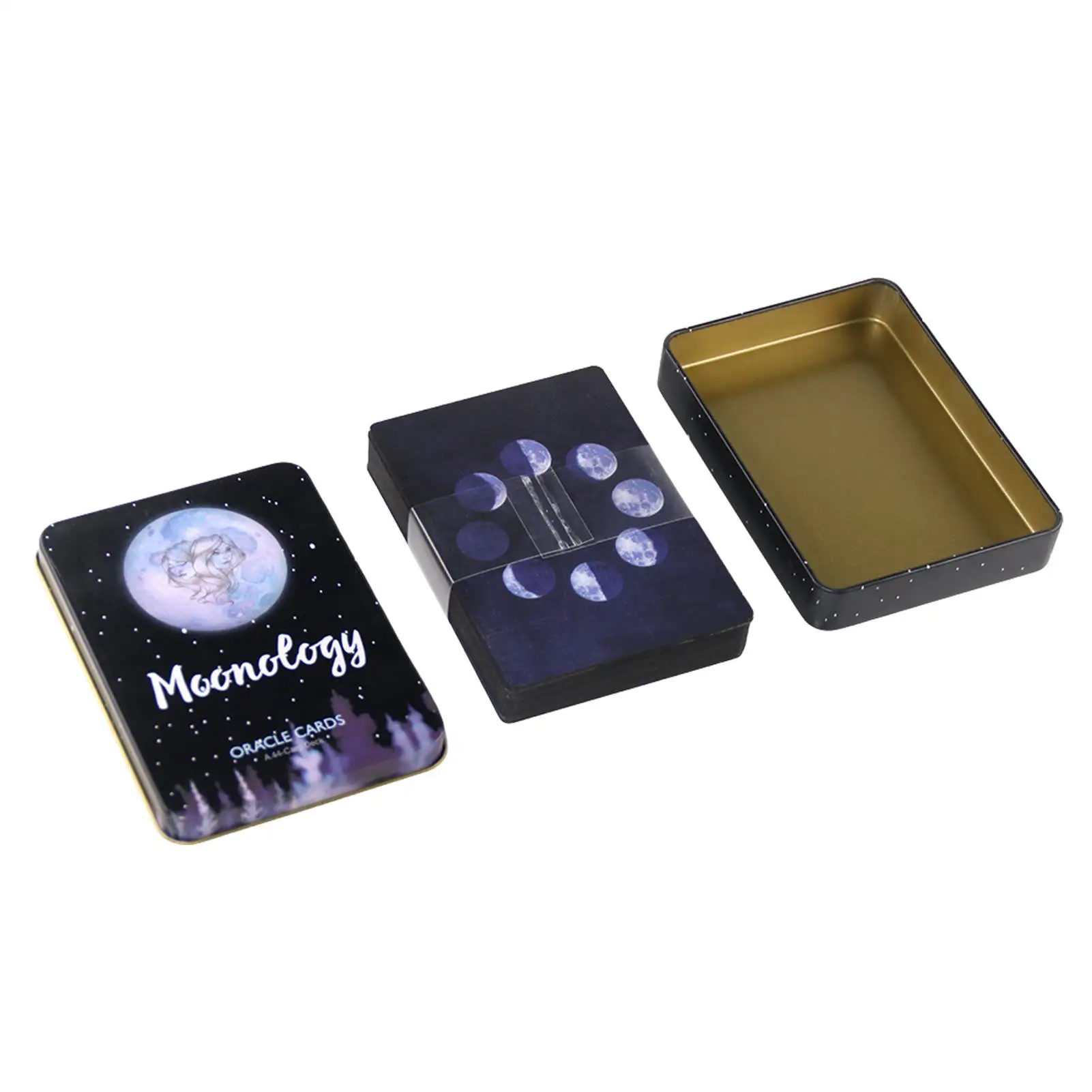 

Tarot Card Game For Moonology Oracle 44 In Iron Box English Version For Personal Use Board Game With Pdf Instructions