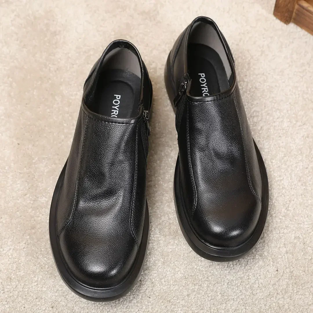 Деловые модельные туфли без шнуровки на плоской подошве мужские формальные из