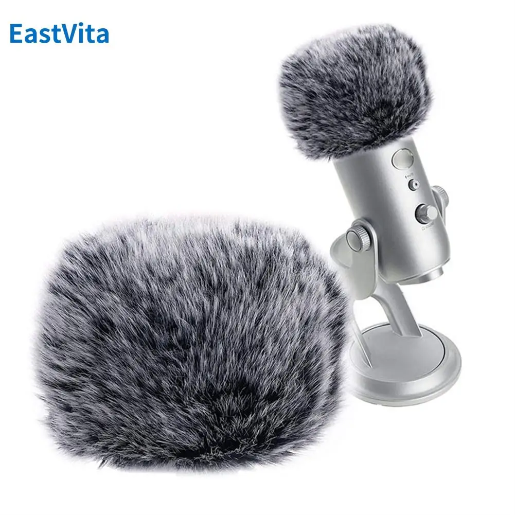 1PC Plush Microphone Cover Windscreen Sleeve Recording Studio Equipment Outdoor Compatible For Blue Yeti Condenser Microphone
