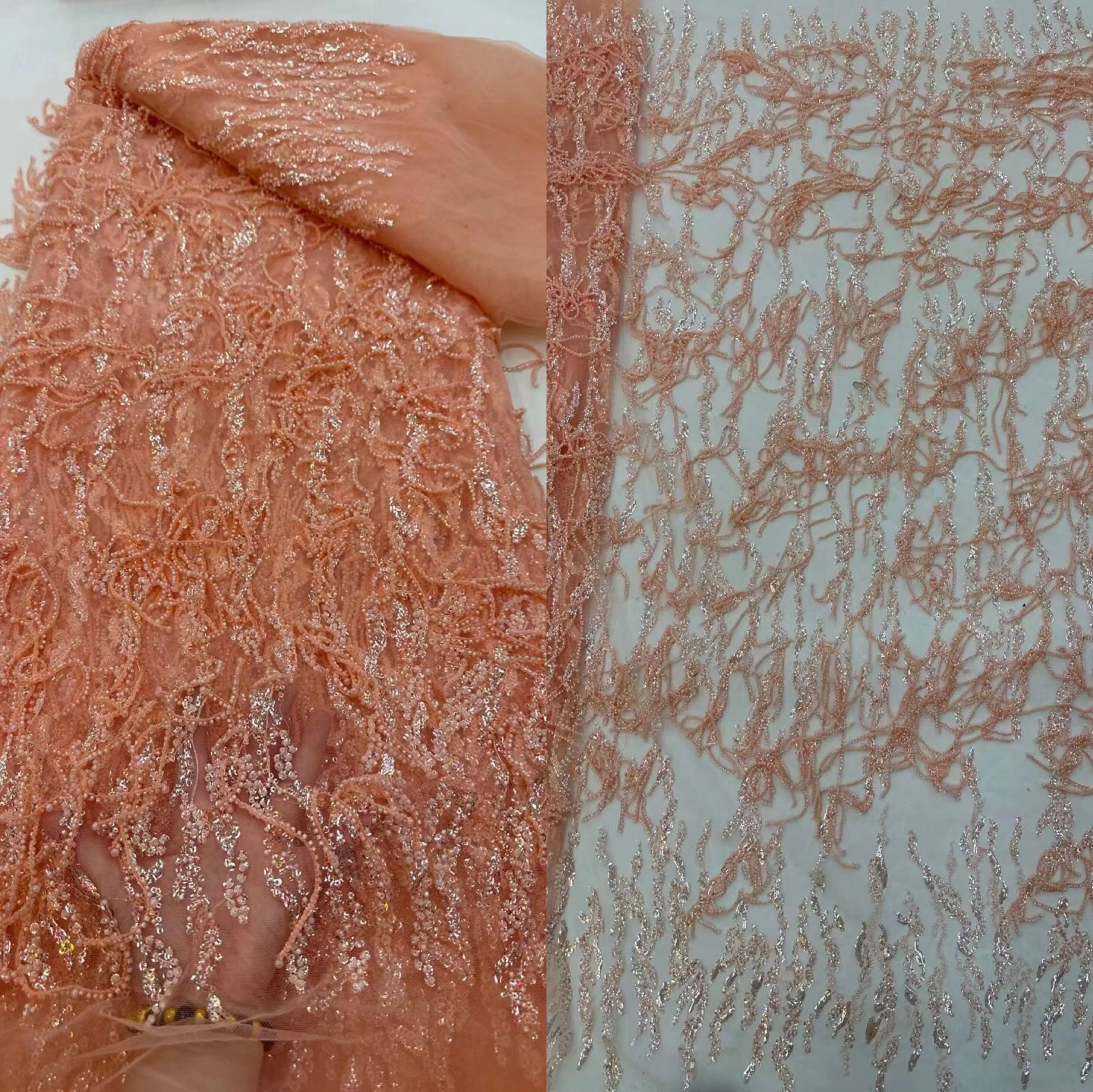 

Высококачественная искусственная ткань с бусинами, искусственная вышивка, блестки, Французская ткань для шитья