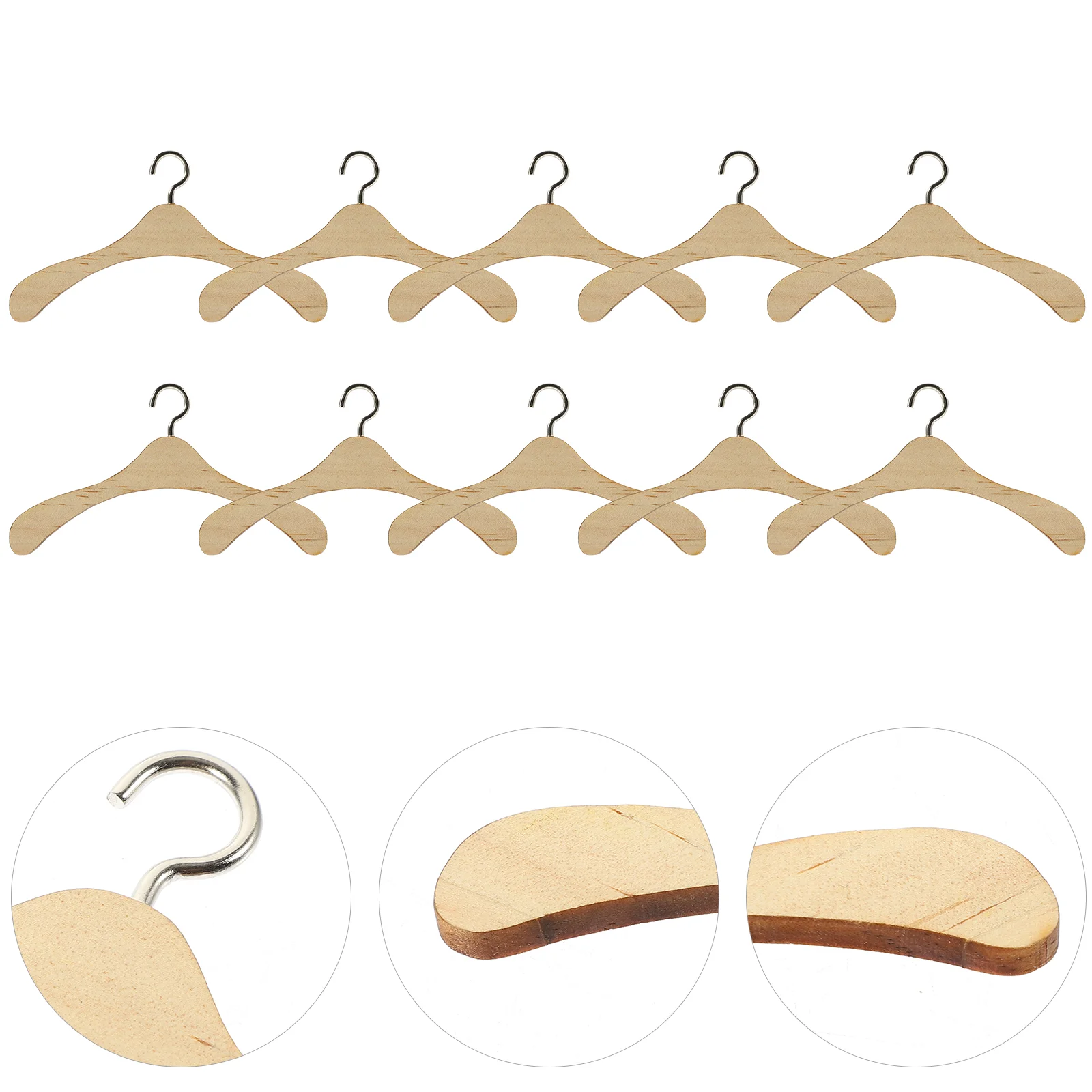 

10 Pcs Wooden Hanger Min Model Household Products Small Dress Hangers Exquisite
