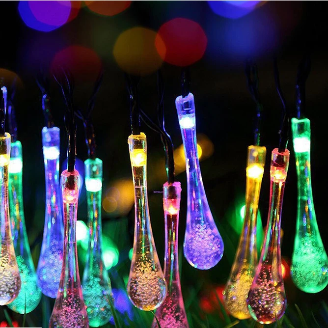 

Factory Supply Water Drop Light String Decoration Christmas Lights LED Battery Light USB Solar Garden Festive Atmosphere