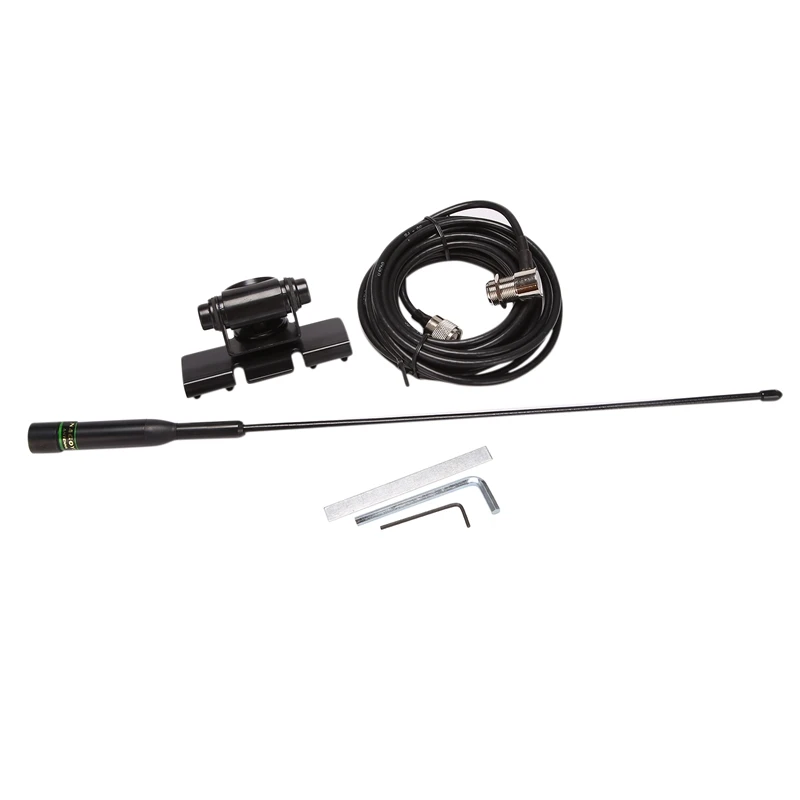 

NL-R3 UV Dual Band Car Antenna RB-400 Black Clip Edge 5M Pipe Feeder Kit