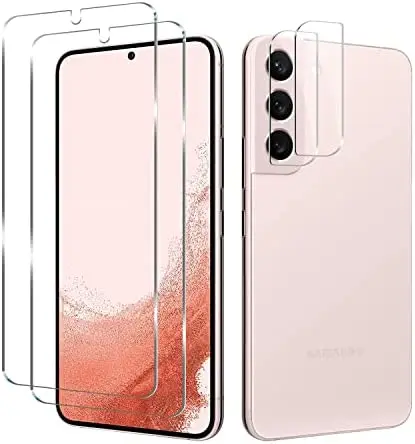 

For Galaxy S22 Tempered Glass Screen HD Protector + Camera Lens Protector [ 2 + 2 Pack ]