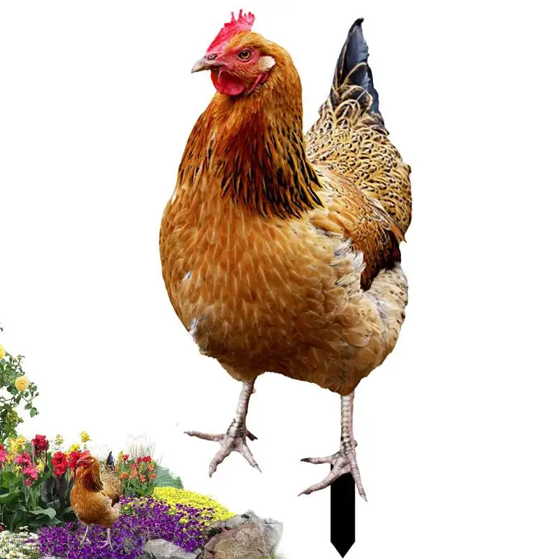 

Художественная 2D статуя курицы из акрила, реалистичные скульптуры курицы для фермы, сада, патио, газона, двора, украшения