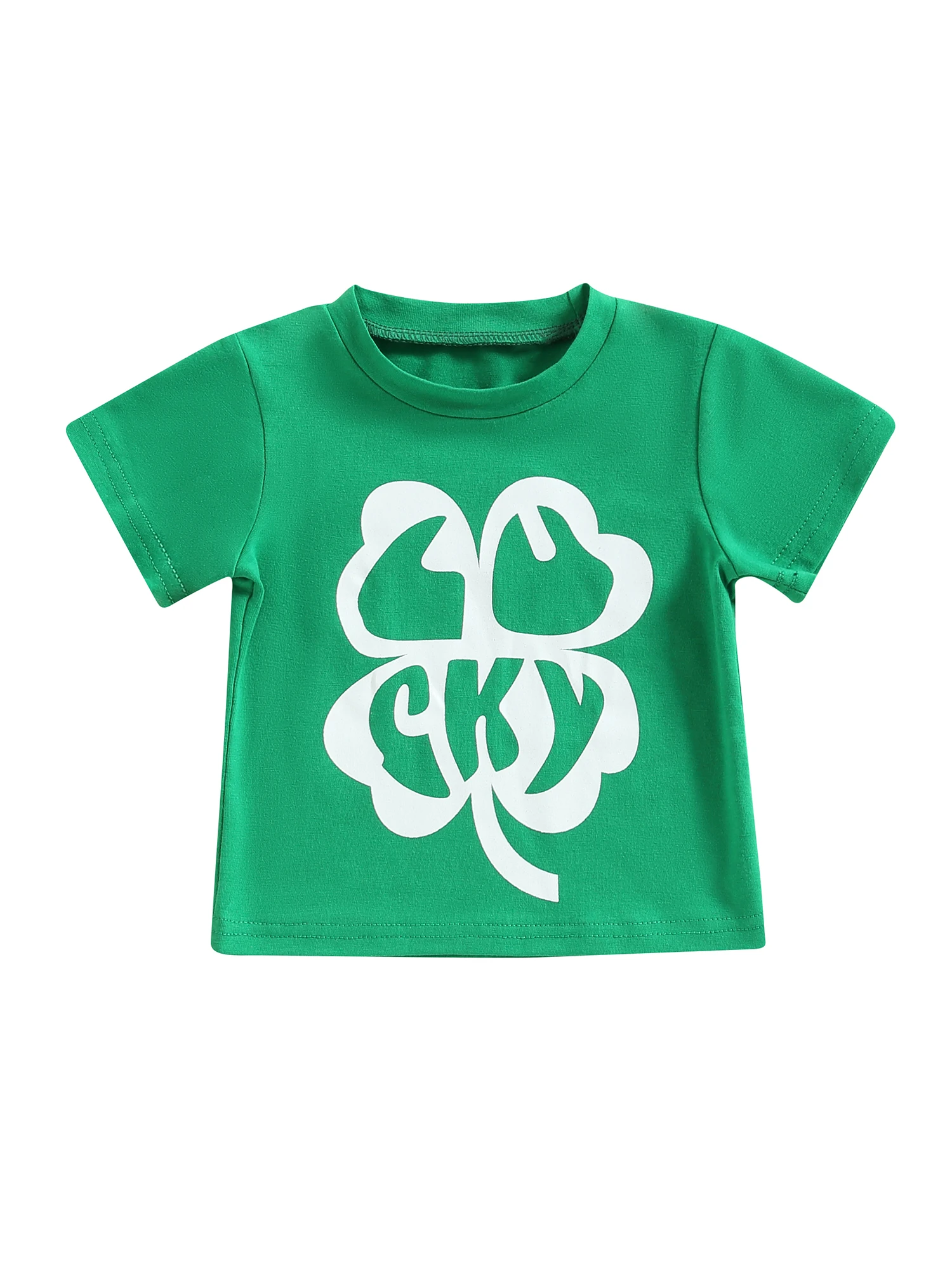 

Хлопковая футболка с коротким рукавом, с принтом клевера