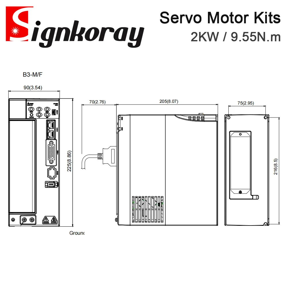 Комплекты драйверов серводвигателя переменного тока SignkoRay Delta 2 кВт 9 55 Нм 2000