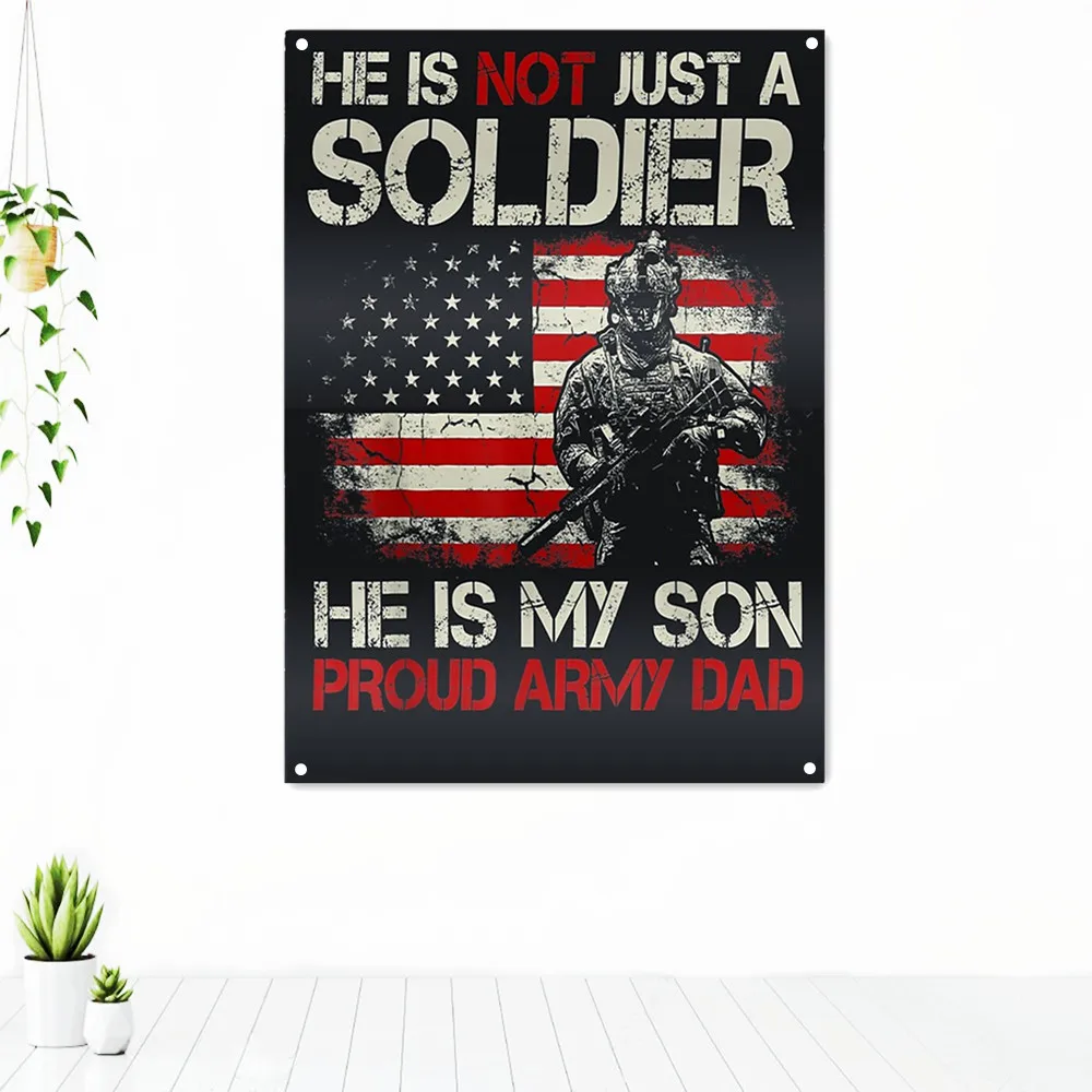 

HE IS MY SON PROUD ARMY DAD. Inspirational Wall Art Posters Tapestry Secret to Success Motivational Banners Flag Wall Decoration