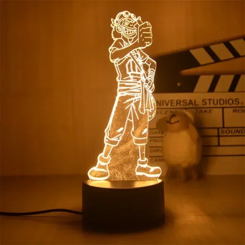 Аниме One Piece Cartoon Зоро, Луффи 3D экшн-фигурка нами настольная лампа игрушки для детей подарок Usopp Sanji Chopper Hancock ночное освещение