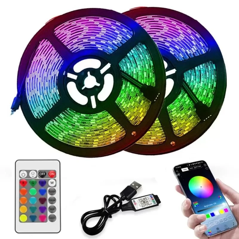 

Светодиодная лента RGB 2835 с USB, 5 В, с ИК-управлением