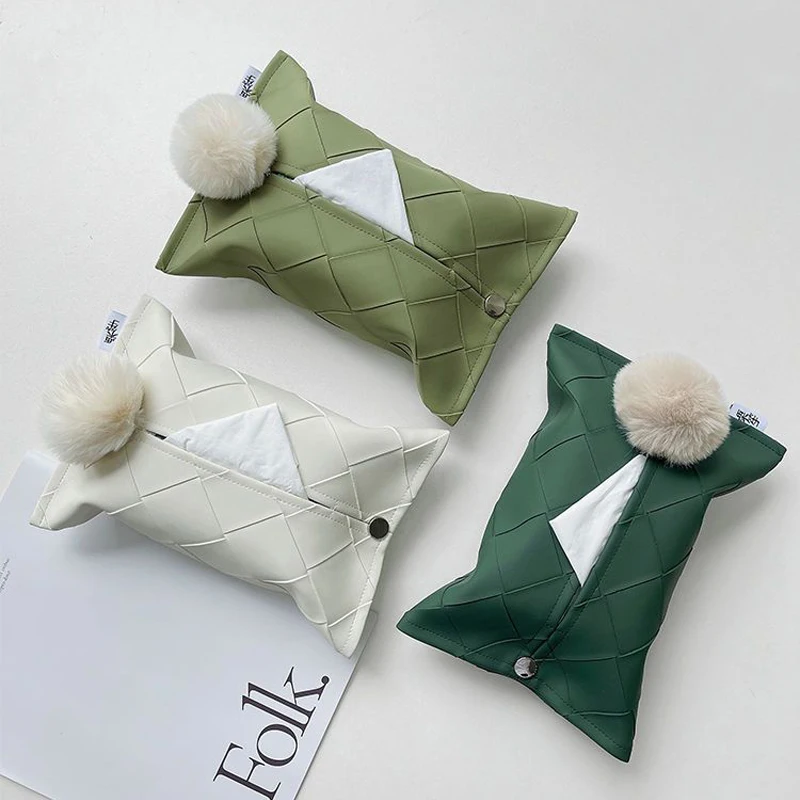 

Тканая коробка для салфеток из искусственной кожи, автомобильный контейнер для салфеток, Настольный Диспенсер Салфеток, держатель для салф...