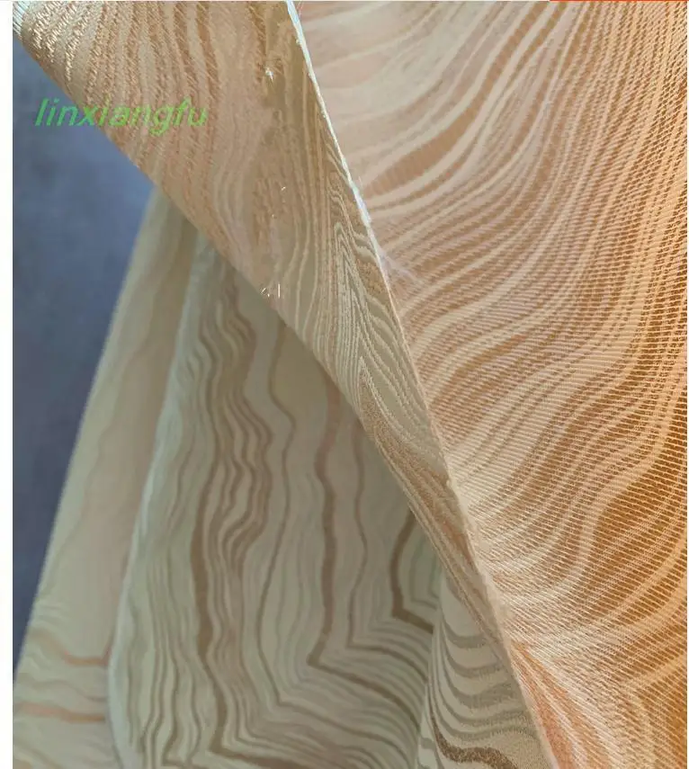 Champagne apricot color irregular fabric water ripple glossy line texture design spring and autumn fashion