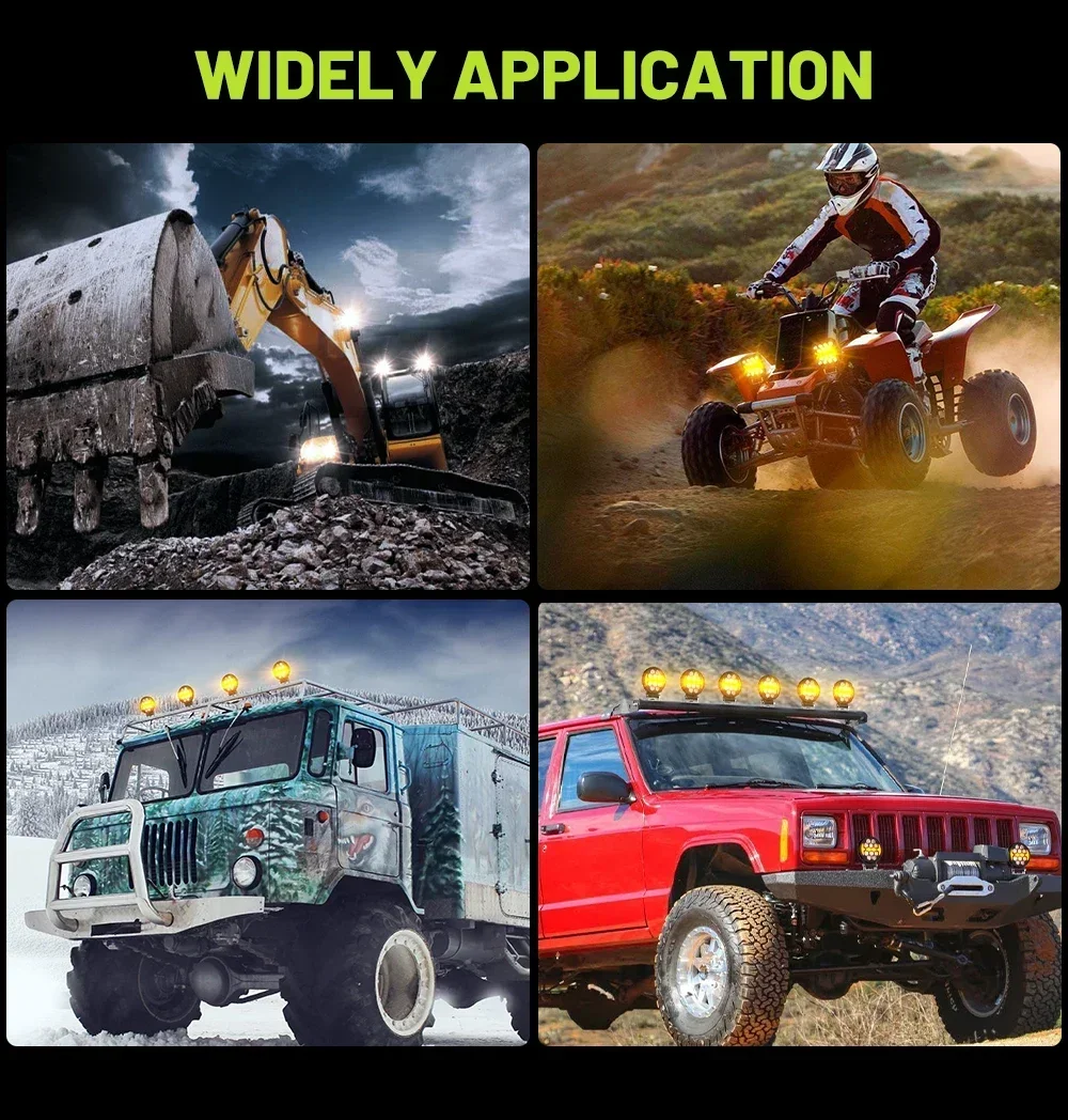 4-дюймовый светодиодный рабочий фонарь квадратный светильник внедорожный