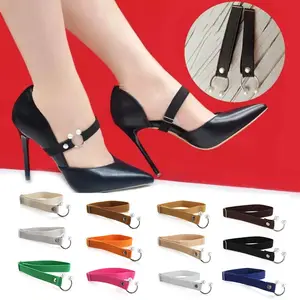 1 Pair Women Shoelace for High Heels Adjustable Elastic Shoe Strap Belt Ankle Holding Anti-Skid U-sh