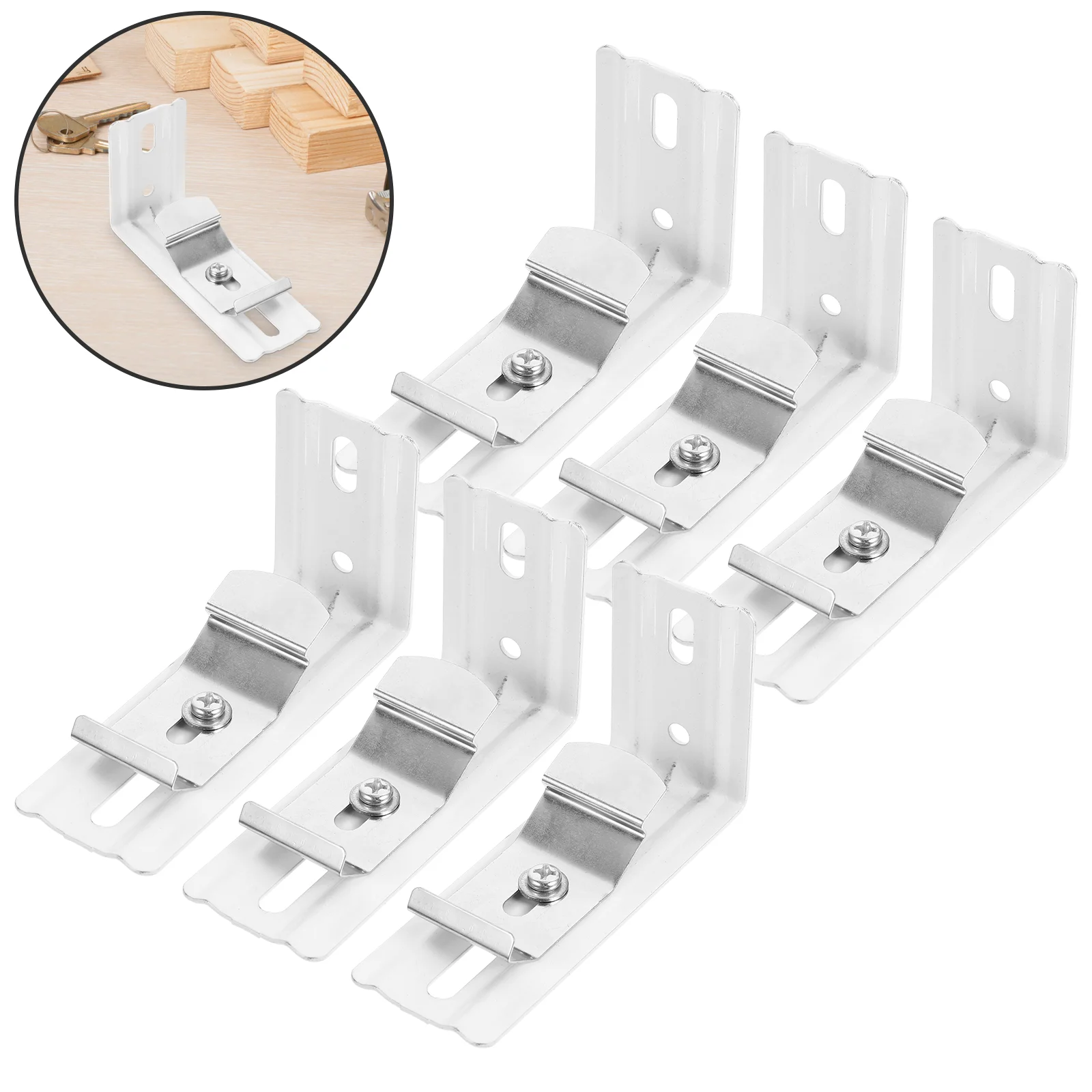 

6 Pcs Curtain Bracket Tools Durable Accessories Track Mounting Metal Blinds Brackets
