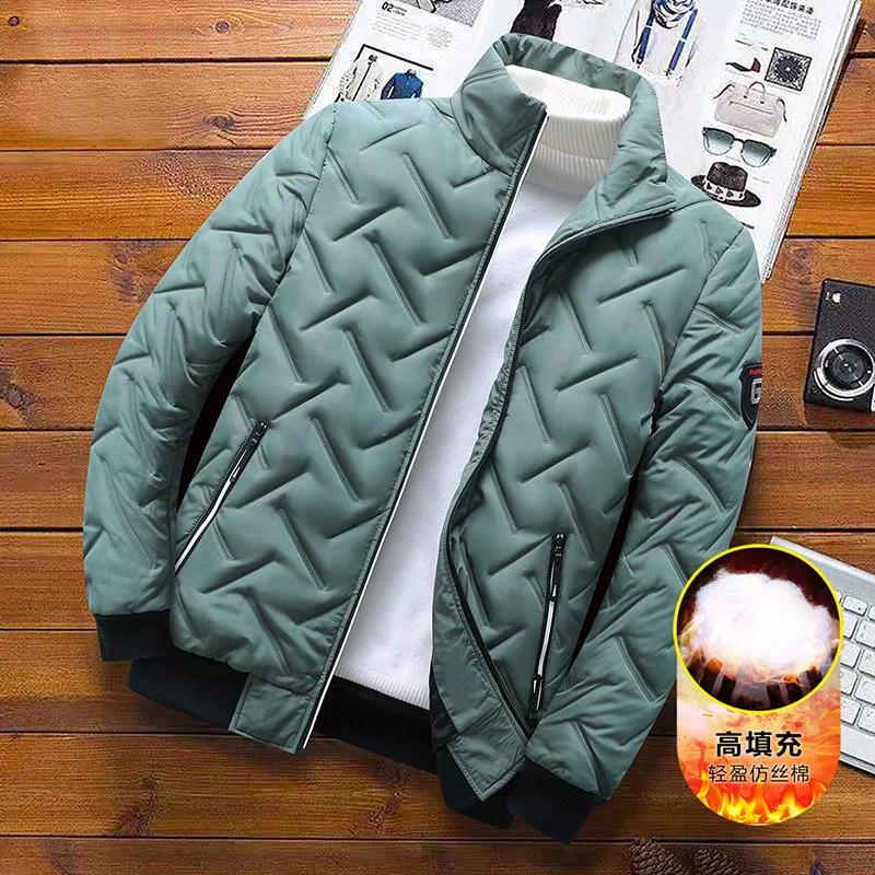 Men's Coat Autumn and Winter New Men's Cotton Padded Clothes Korean Fashion Short Stand Collar Light Down Cotton Padded Clothes