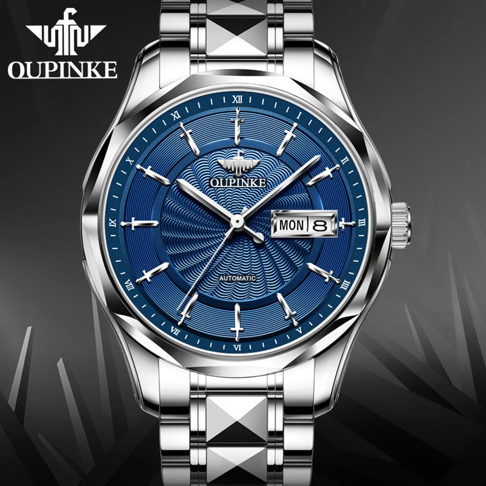 

OUPINKE 3172 Watch for Men Original Japan Mechanical Movement Tungsten Steel Sapphire Crystal Genuine Automatic Mechanical Watch