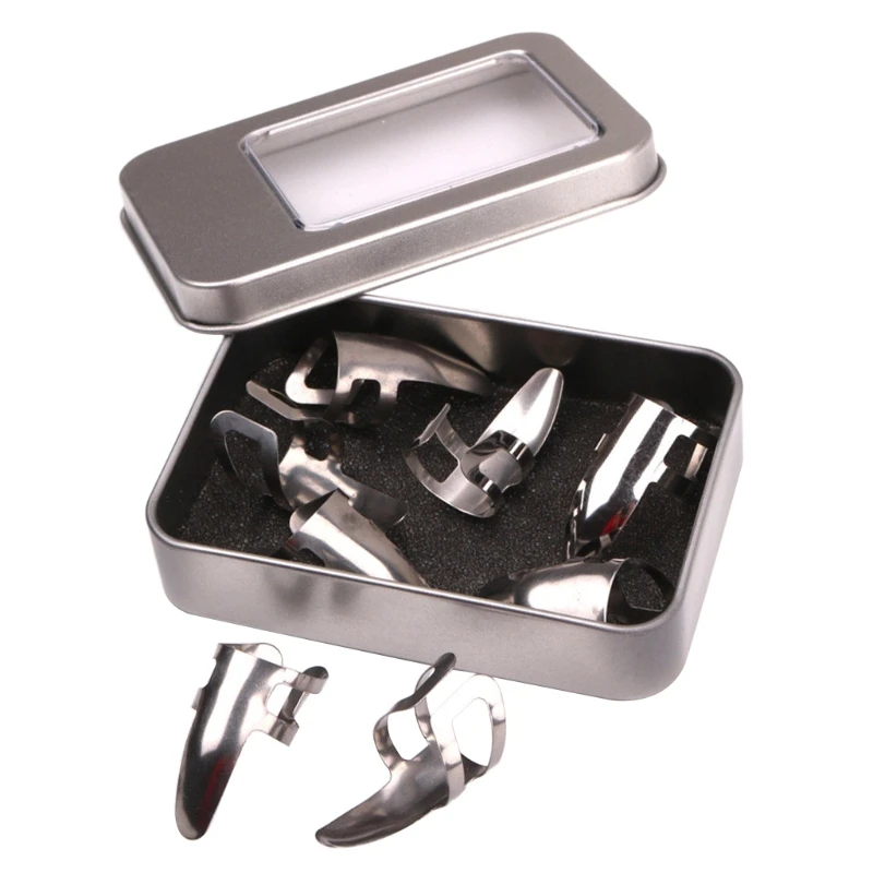 

8x Stainless Steel, Open Design, Metal Finger Picks for Guitar Banjo Dobro, etc