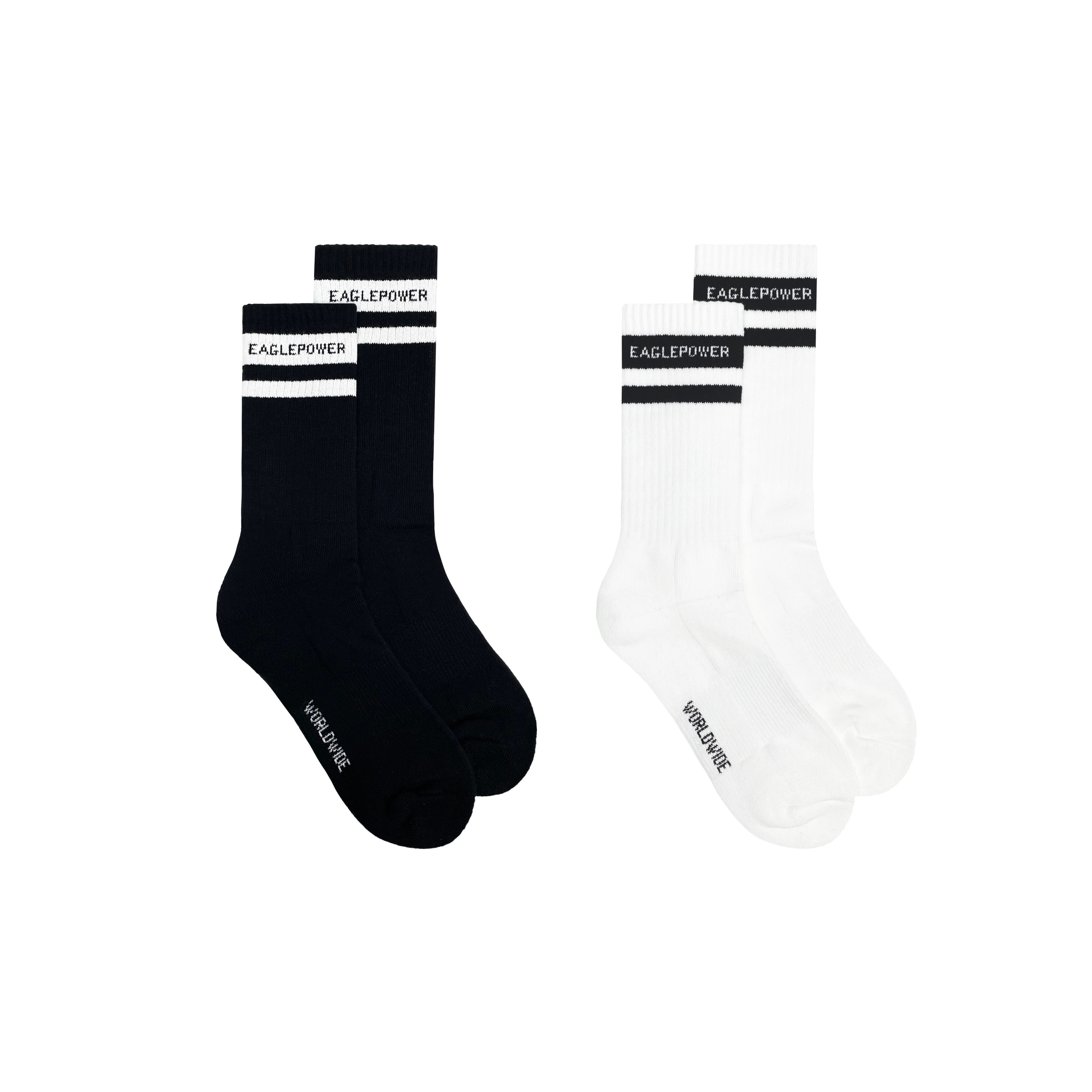 Autumn and winter black and white contrast cotton mid-tube stockings