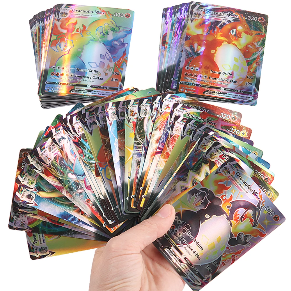 

60-100PCS French Pokemon Cards Vstar V GX MEGA TAG TEAM EX Collection Shining Battle Game Trading Card Children Gift Toy