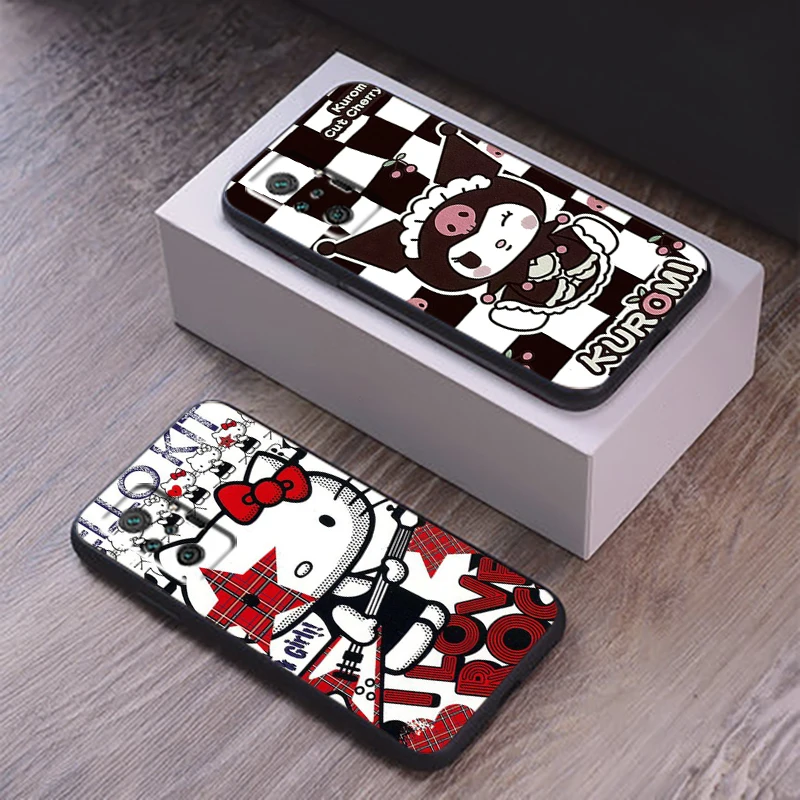 

MINISO Hello Kitty Phone Case For Xiaomi Redmi 9 9T 9i 9AT 9A 9C 10S 10T 10 Pro MAX 5G Carcasa Coque Back Silicone Cover
